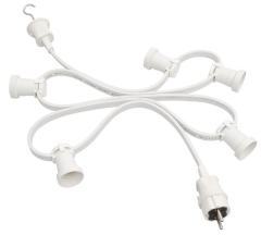 Illumination cord-sets E27, white, 3,10 m, 14 lamp holders