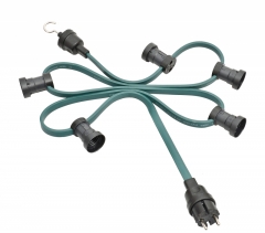 Illumination cord-sets E27, green, 3,50 m, 12 lamp holders