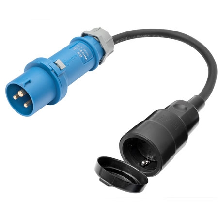 CEE Kabel Adapter Stecker auf Schutzkontakt-Kupplung 35cm IP44