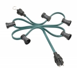 Illumination cord-sets E27, green, 3,90 m, 11 lamp holders