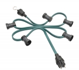 Illumination cord-sets E27, green, 4,00 m, 10 lamp holders